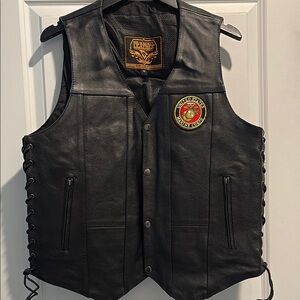 Men's Black Milwaukee Leather Biker Vest
